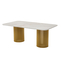 Стол прямоугольный АСКАР-200 200х110 золото/Бельдия Белый Глянец Премиум Кер - фото 3