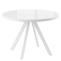 Стол круглый РОНДО М-110 110+35*110 белый/стекло белый оптивайт, вкладка стекло