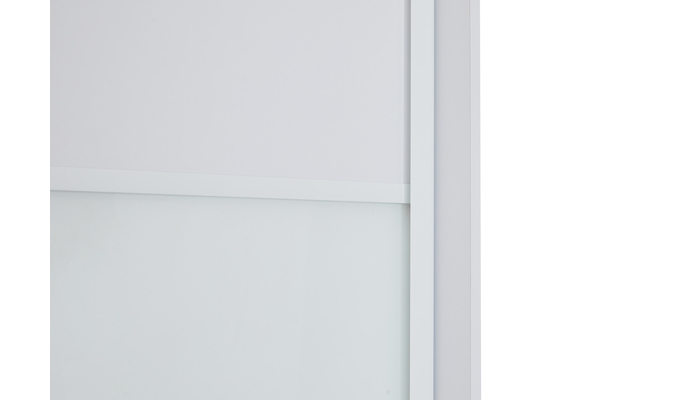 Шкаф-купе 210*58*240 3дв. белый/стекло белое (комбинированный) профиль белый муар - фото 6