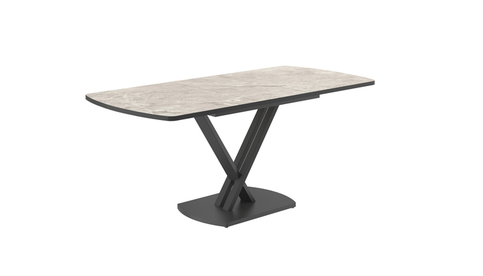 Стол прямоугольный VIKTOR-140 140+40*85 черный/ламинат камень светлый HPL plastic 0,8мм - фото 2