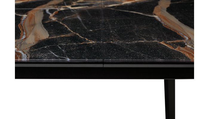 Стол прямоугольный АРУБА 140+40*80 черный/стекло мейджик, вкладка стекло - фото 8