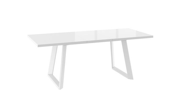 Стол прямоугольный LOFT LUX-160 160+45*90 белый/стекло белое оптивайт, вкладка стекло - фото 2