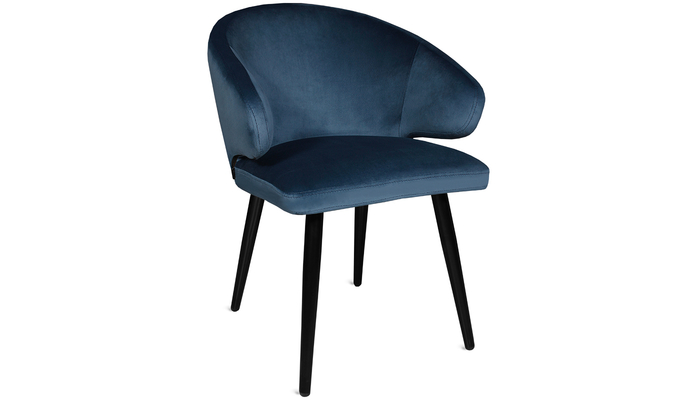 Кресло FEDERICO-BLUE  черный/тк. бархат синий