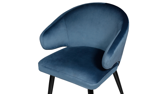 Кресло FEDERICO-BLUE  черный/тк. бархат синий - фото 3