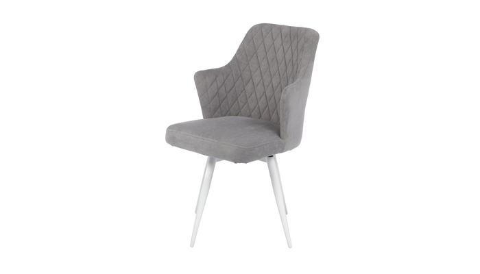 Стул поворотный FREDDY-R1 черный/велюр GREY LUX b22 - фото 3