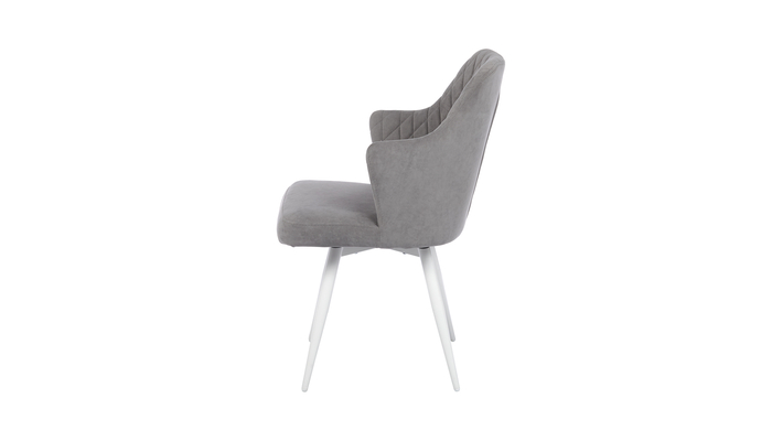 Стул поворотный FREDDY-R1 черный/велюр GREY LUX b22 - фото 4