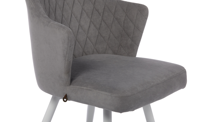 Стул поворотный FREDDY-R1 черный/велюр GREY LUX b22 - фото 6