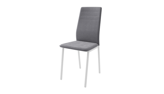 Стул KVIRK белый/велюр GREY LUX b22 серый