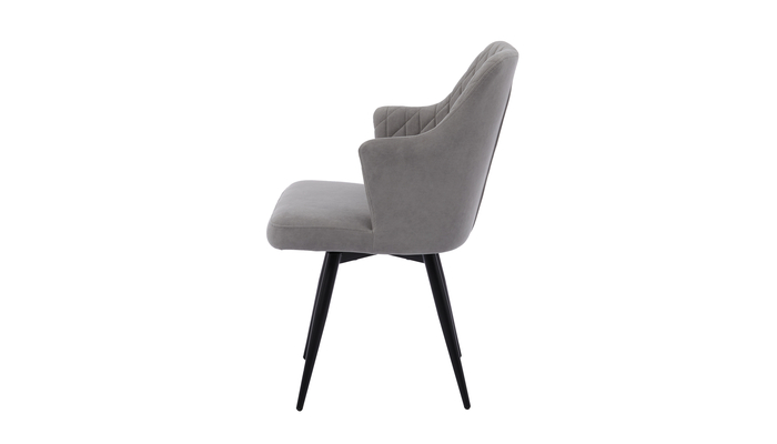 Стул поворотный FREDDY-R1 черный/велюр GREY LUX b22 - фото 8