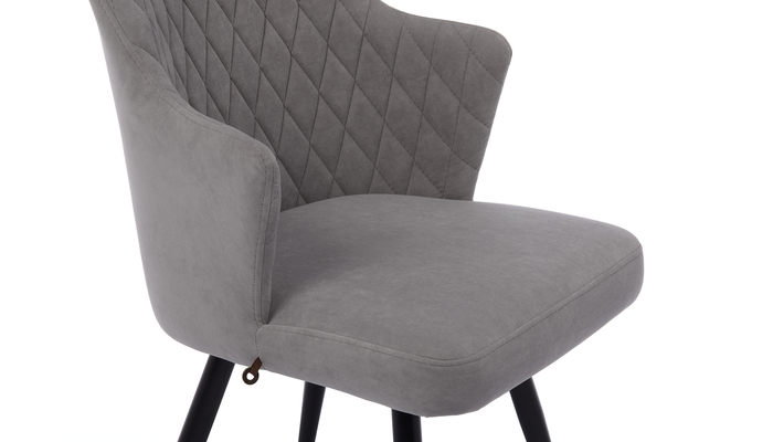 Стул поворотный FREDDY-R1 черный/велюр GREY LUX b22 - фото 10