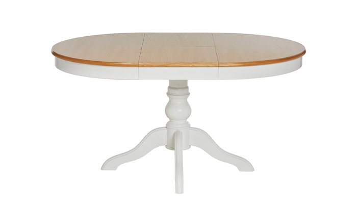 Стол круглый ЛОТОС 107+43*107 т.0/900 (Светлый дуб без тонировки/Белёный дуб) - фото 2