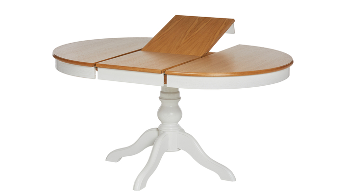 Стол круглый ЛОТОС 107+43*107 т.0/900 (Светлый дуб без тонировки/Белёный дуб) - фото 3