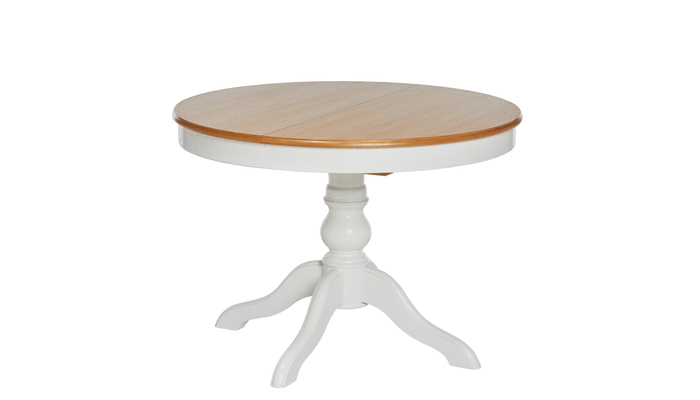 Стол круглый ЛОТОС 107+43*107 т.0/900 (Светлый дуб без тонировки/Белёный дуб)