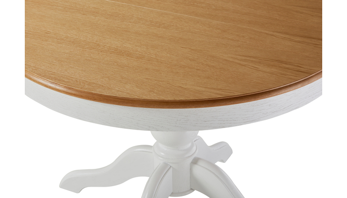 Стол круглый ЛОТОС 107+43*107 т.0/900 (Светлый дуб без тонировки/Белёный дуб) - фото 5