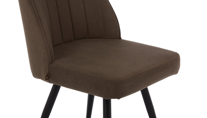 Стул поворотный LEONARD M-R1 черный/велюр BROWN LUX b29 коричневый - фото 6