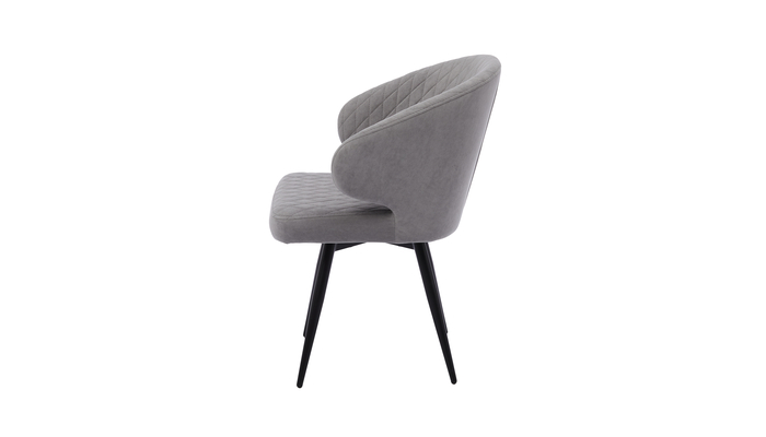 Стул поворотный ROB-R1 черный/велюр GREY LUX b22 серый - фото 3