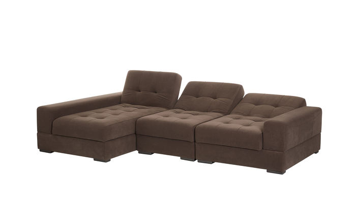 Диван модульный с оттоманкой правый САЛЬВАДОР тк.Lamb vision/Реалвуд графит/2кат. - фото 3