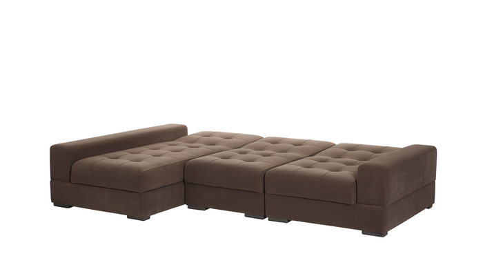 Диван модульный с оттоманкой правый САЛЬВАДОР тк.Lamb vision/Реалвуд графит/2кат. - фото 4