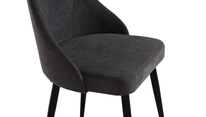 Стул АМЕЛИЯ черный/тк. Десерт 13 серый - фото 4