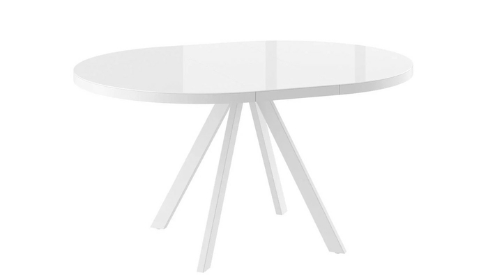 Стол круглый RONDO M-110 110+35*110 белый/стекло белый оптивайт, вкладка стекло - фото 2