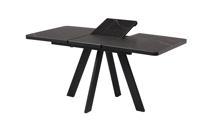 Стол прямоугольный BOBY RADIAL-120  120+40*80 черный/Stone Black St Cer - фото 2