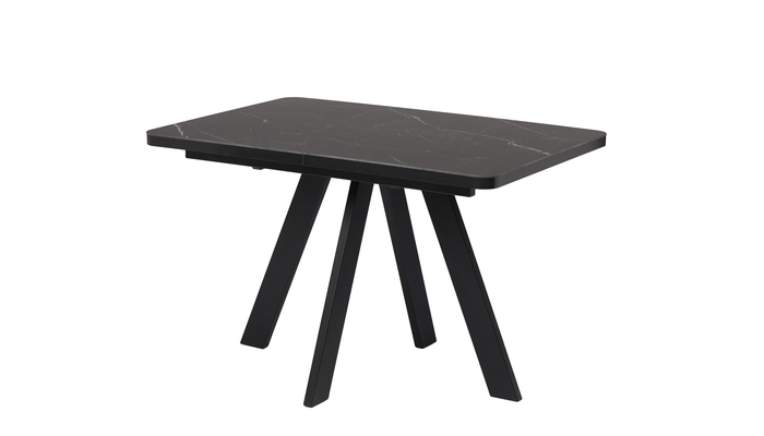 Стол прямоугольный BOBY RADIAL-120  120+40*80 черный/Stone Black St Cer