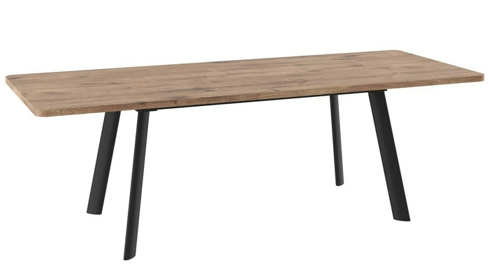 Стол прямоугольный LEON LUX RADIAL-180  180+60*95 черный/ламинат дуб веллингтон - фото 2