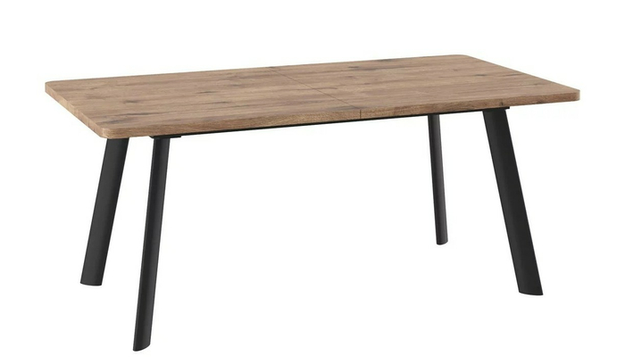 Стол прямоугольный LEON LUX RADIAL-180  180+60*95 черный/ламинат дуб веллингтон