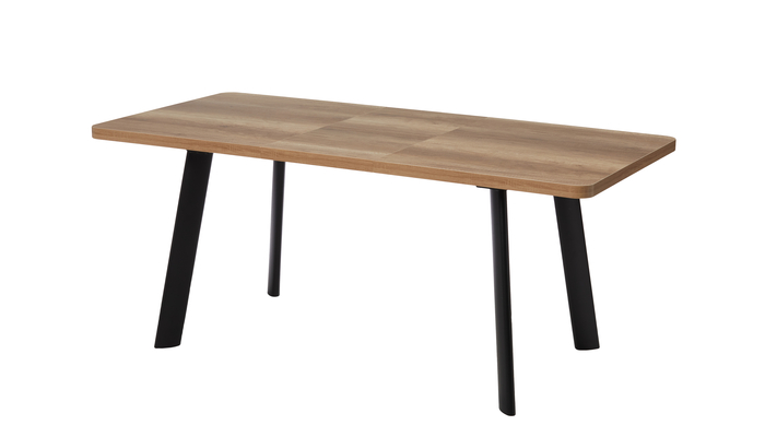 Стол прямоугольный LEON LUX RADIAL-140  140+40*85 черный/ламинат дуб каньон - фото 2