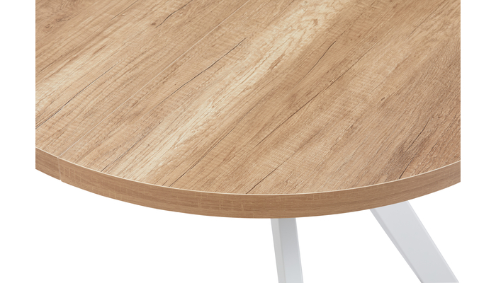 Стол круглый RONDO M-100 100+35*100 белый/ламинат дуб каньон - фото 5
