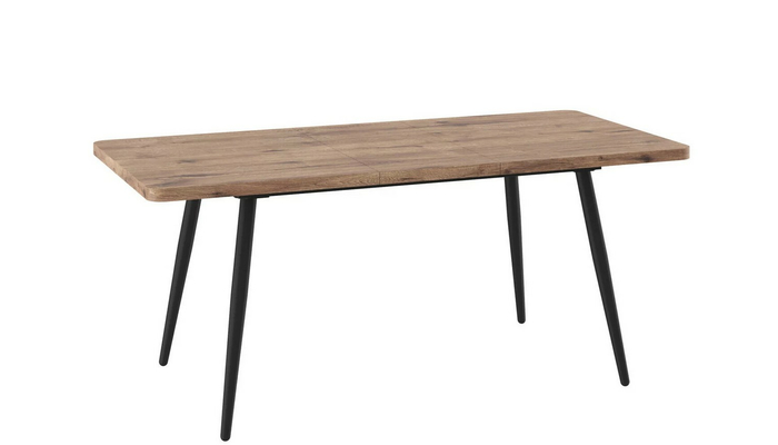 Стол прямоугольный BORG RADIAL-140  140+40*85 черный/ламинат дуб веллингтон - фото 2