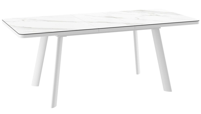 Стол прямоугольный LEON LUX RADIAL-160  160+40*90 белый/Calakatta St Cer - фото 2