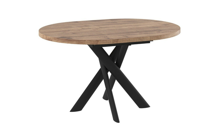 Стол круглый RONALDO-100 100+35*100 черный/ламинат дуб веллингтон - фото 2