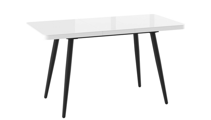 Стол прямоугольный BORG RADIAL-110  110+32*70 черный/стекло белое, вкладка стекло - фото 2