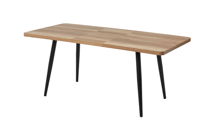 Стол прямоугольный BORG RADIAL-140  140+40*85 черный/ламинат дуб каньон - фото 2