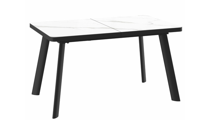 Стол прямоугольный LEON LUX RADIAL-140  140+40*85 черный/Calakatta St Cer