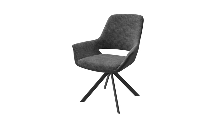 Стул поворотный OFFY-R черный/шенилл GRAPHITE LUX g22 -  замша GRAPHITE LUX