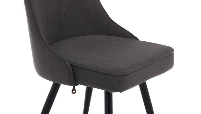 Стул поворотный LEO-R черный/велюр ANTRACITE LUX b28 антрацит - фото 6