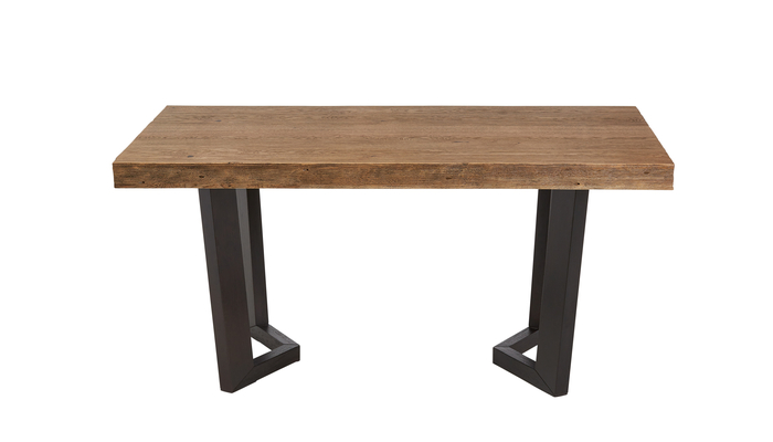 Стол прямоугольный КРАФТ 210*95 т.004/876 (Светлый дуб с черной патиной/Венге) - фото 3