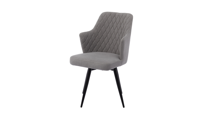 Стул поворотный ФРЕДДИ-360 черный/велюр Б22 серый - фото 7