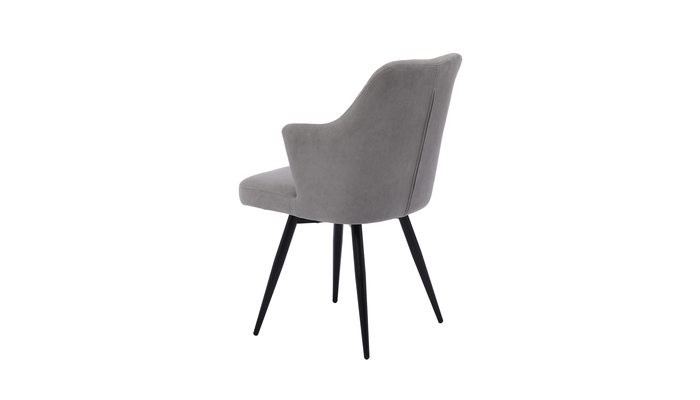 Стул поворотный ФРЕДДИ-360 черный/велюр Б22 серый - фото 9