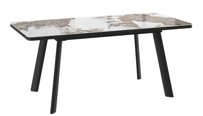 Стол прямоугольный LEON LUX RADIAL-140  140+40*85 черный/Pandora Gloss St Cer - фото 2