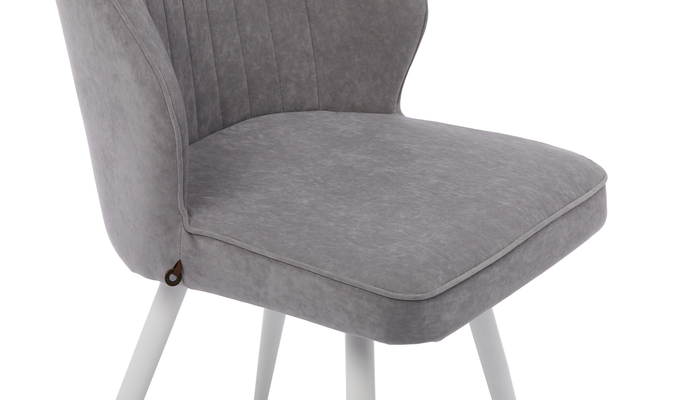 Стул поворотный MICHAEL-R1 белый/велюр GREY LUX b22 серый - фото 4