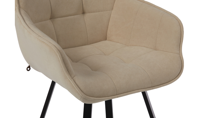 Стул ROMEO-FIX черный/велюр CREAM LUX b3 крем - фото 5