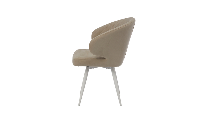 Стул поворотный ROB-R1 белый/велюр CREAM LUX b3 крем - фото 4