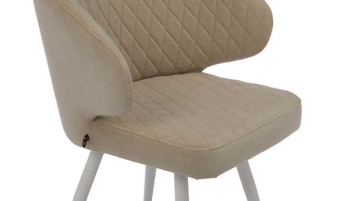 Стул поворотный ROB-R1 белый/велюр CREAM LUX b3 крем - фото 6