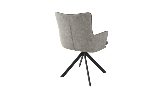 Стул поворотный TRUMP-R черный/шенилл GREY BEIGE LUX g05 - замша MILK LUX - фото 2