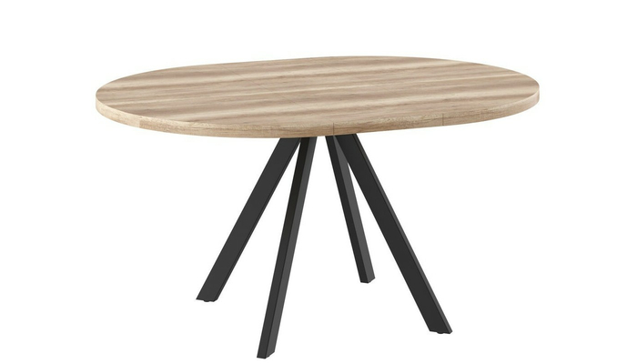 Стол круглый RONDO M-110 110+35*110 черный/ламинат дуб каньон - фото 2