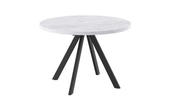 Стол круглый RONDO M-110 110+35*110 черный/ламинат серый сланец