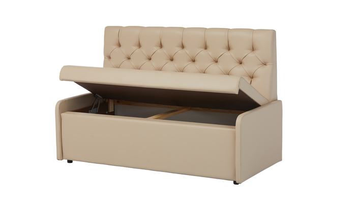 Диван КУ-21 с коробом 140см экокожа Линкольн 201 капучино - фото 2